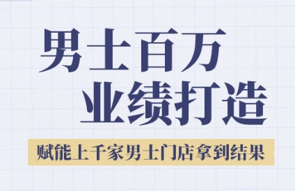 2025男士美业百万业绩打造，赋能上千家男士门店拿到结果-鲲鹏云网创