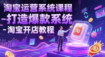 淘宝运营系统课程-打造爆款系统-淘宝开店教程-鲲鹏云网创