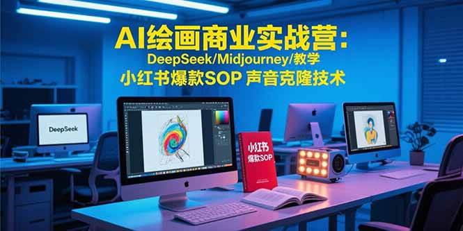 （15460期）AI绘画商业实战营：DeepSeek/Midjourney/教学 小红书爆款SOP 声音克隆技术-鲲鹏云网创