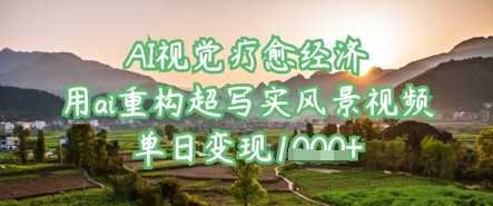 AI视觉疗愈经济：用ai重构超写实风景视频，单日变现多张-鲲鹏云网创