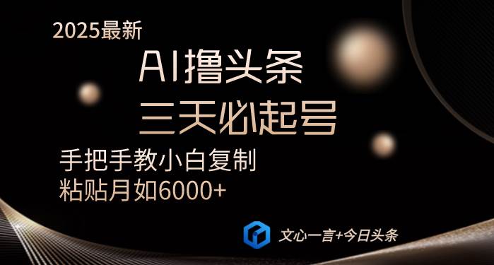 （14102期）AI撸头条三天必起号手把手教小白复制粘贴月入6000+教程-鲲鹏云网创