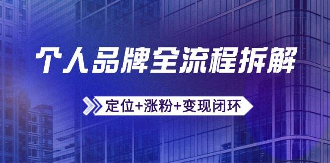 个人品牌全流程拆解：定位+涨粉+变现闭环，微信生态运营与资源整合-鲲鹏云网创