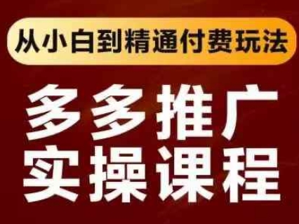 拼多多推广实操课程，从小白到精通付费玩法-鲲鹏云网创