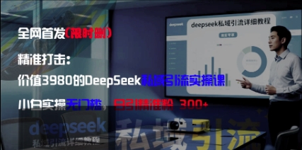 精准打击：价值3980的DeepSeek私域引流实操课，小白实操无门槛，日引精准粉300+-鲲鹏云网创