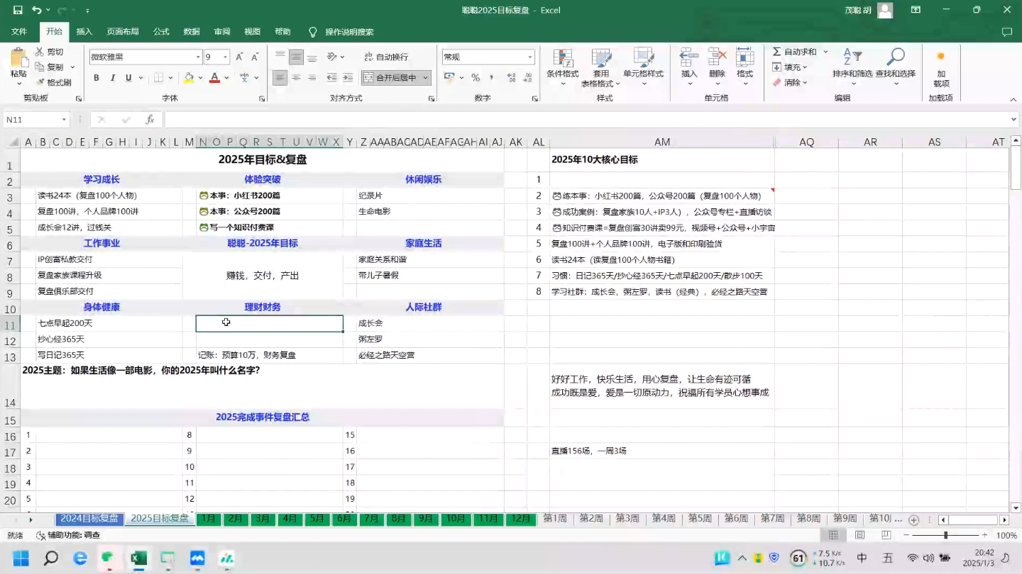 聪聪老师·2025实现目标，复盘俱乐部-鲲鹏云网创