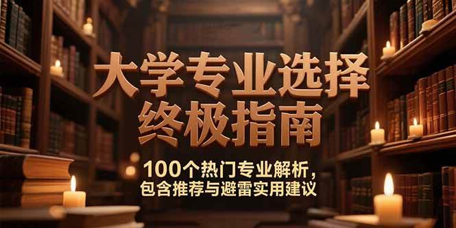（15261期）付费文：大学专业选择终极指南,100个热门专业解析,包含推荐与避雷实用建议-鲲鹏云网创