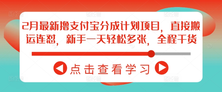 2月最新撸支付宝分成计划项目，直接搬运连怼，新手一天轻松多张，全程干货-鲲鹏云网创