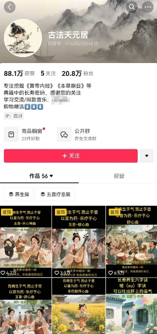 古法五音养生教程，五音疗愈的视频的制作方法，2-4小时就能学会，作者10天涨粉10W-鲲鹏云网创