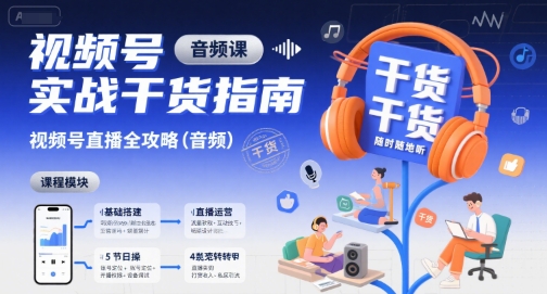 视频号实战干货指南，视频号直播全攻略（音频）-鲲鹏云网创
