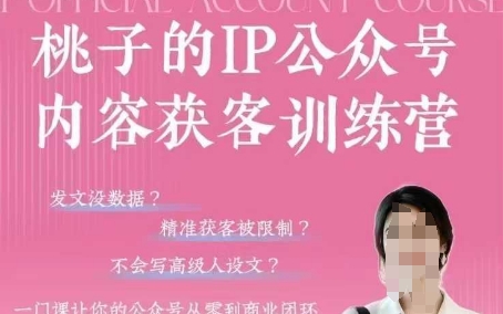 桃子IP公众号内容获客训练营(第3期)，一门让你公众号从0到商业闭环的课程-鲲鹏云网创