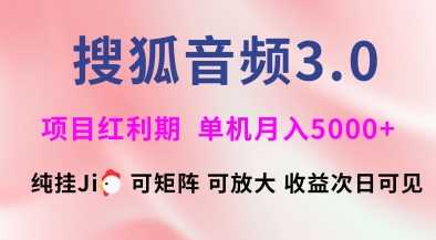 搜狐音频挂ji3.0.可矩阵可放大，独家技术，稳定月入5000+【揭秘】-鲲鹏云网创