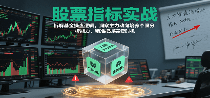股票指标实战，拆解基金操盘逻辑，洞察主力动向培养个股分析能力，精准把握买卖时机-鲲鹏云网创