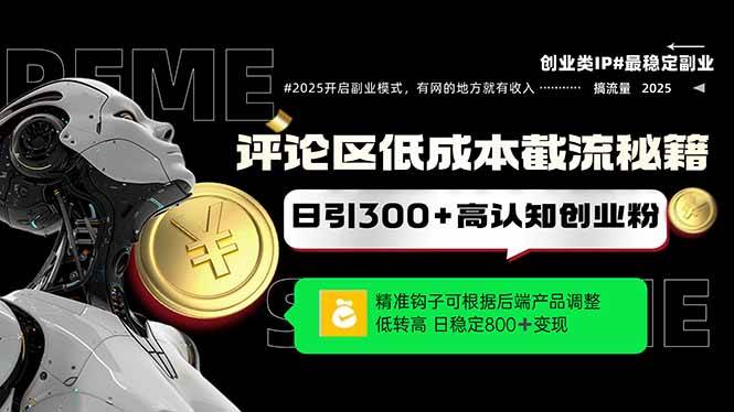 （14779期）评论区低成本引流秘籍，精准钩子直击用户，单账号日增300+创业粉，日稳…-鲲鹏云网创