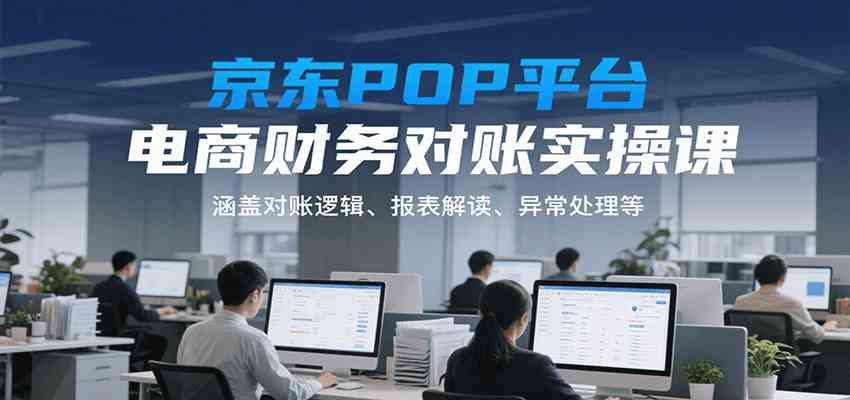 京东POP平台电商财务对账实操课，涵盖对账逻辑、报表解读、异常处理等-鲲鹏云网创