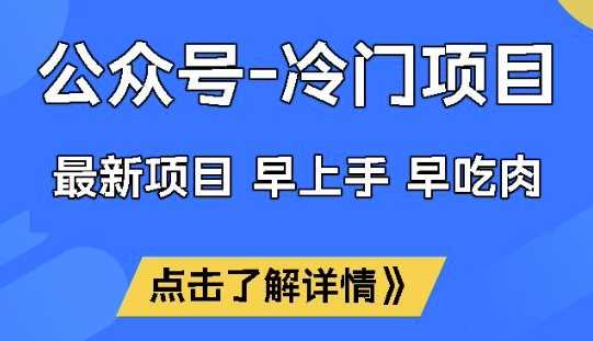 公众号冷门赛道，早上手早吃肉，单月轻松稳定变现1W【揭秘】-鲲鹏云网创