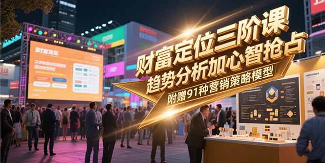 （15219期）财富定位三阶课，趋势分析加心智抢占，附赠91种营销策略模型-鲲鹏云网创