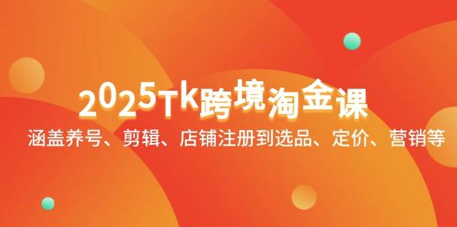 （14638期）2025Tk跨境淘金课：涵盖养号、剪辑、店铺注册到选品、定价、营销等-鲲鹏云网创