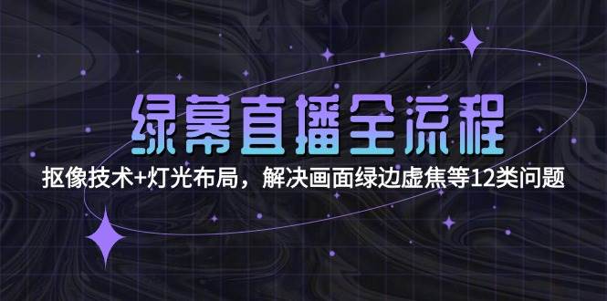 （15044期）绿幕直播全流程：抠像技术+灯光布局，解决画面绿边虚焦等12类问题-鲲鹏云网创