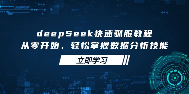 deepSeek快速驯服教程，从零开始，轻松掌握数据分析技能-鲲鹏云网创