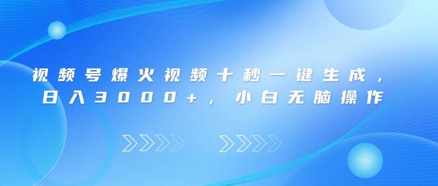 （14181期）视频号爆火视频十秒一键生成，日入3000+，小白无脑操作-鲲鹏云网创