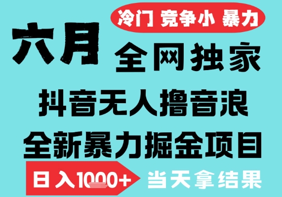 2025年6月高爆抖音无人直播最新撸音浪掘金项目，无脑日入1k+，低门槛小白可做，可矩阵放大【揭秘】-鲲鹏云网创