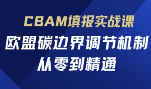 CBAM填报实战课，欧盟碳边界调节机制，从零到精通-鲲鹏云网创
