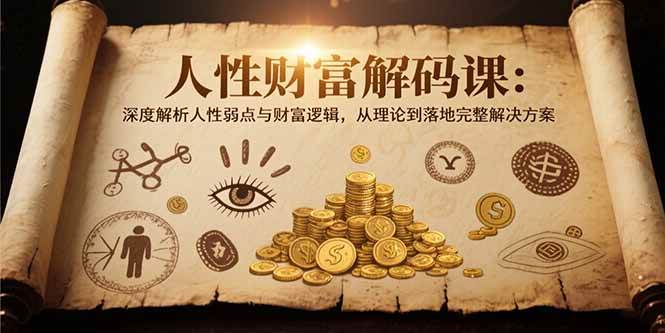 （15434期）人性财富解码课6.0：深度解析人性弱点与财富逻辑，理论到落地完整解决方案-鲲鹏云网创