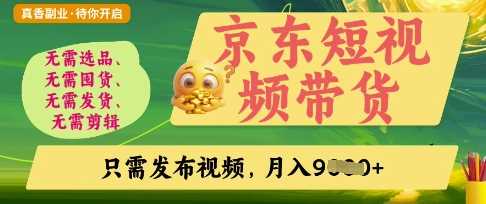 京东短视频带货，开启零门槛躺Z新时代【揭秘】-鲲鹏云网创