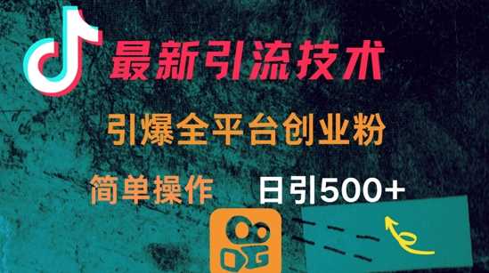最新引流方法，引爆全平台的一个创业粉，简单操作日引300+-鲲鹏云网创