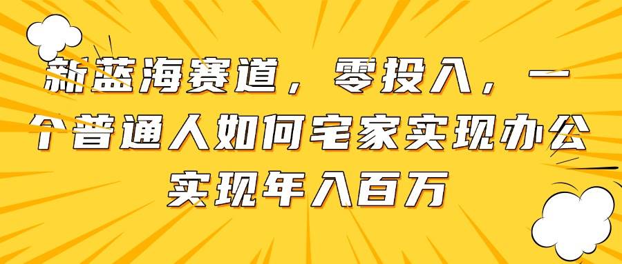 （14700期）新蓝海赛道，零投入，一个普通人如何宅家办公实现年入百万-鲲鹏云网创