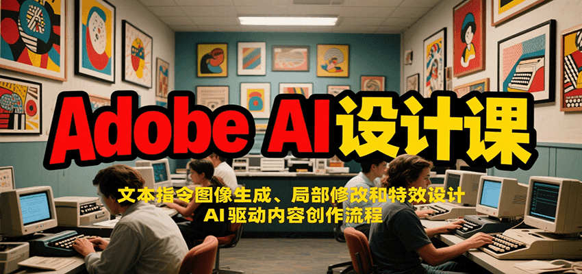 Adobe AI设计课：文本指令图像生成、局部修改和特效设计，AI驱动内容创作流程-鲲鹏云网创