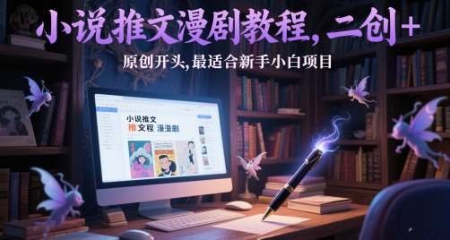 小说推文漫剧教程，二创+原创开头，最适合新手小白项目-鲲鹏云网创