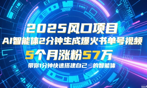 AI智能体2分钟一键生成爆火书单号原创视频，5个月涨粉57w，带你零代码1分钟搭建智能体-鲲鹏云网创