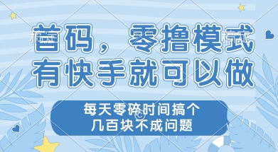 首码零撸项目，有快手就可以做，每天业务时间搞个几张不是问题【揭秘】-鲲鹏云网创