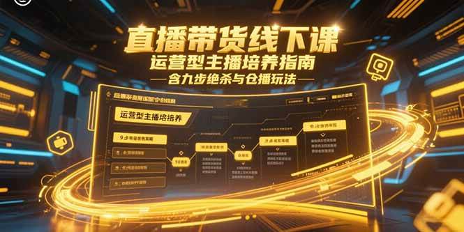 （15281期）直播带货线下课，运营型主播培养指南，含九步绝杀与仓播玩法-鲲鹏云网创