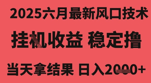 2025六月最新风口技术，无人挂G撸礼物，长期稳定 一个小时收益2k+，小白当天拿结果【揭秘】-鲲鹏云网创