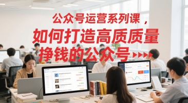 公众号运营系列课，如何打造高质量挣钱的公众号-鲲鹏云网创