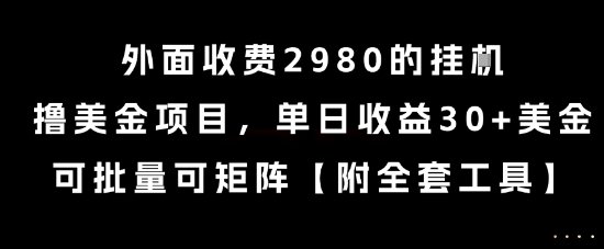 外面收费2980的挂G撸美金项目，单日收益30+美金，可批量可矩阵【揭秘】-鲲鹏云网创