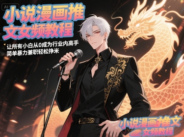 小说漫画推文女频教程，让所有小白从0成为行业内高手，简单暴力兼职轻松挣米-鲲鹏云网创
