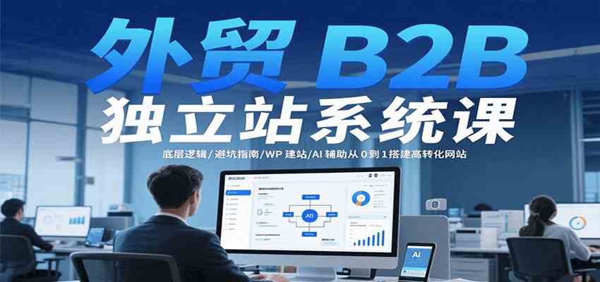 外贸B2B独立站系统课：底层逻辑/避坑指南/WP建站/AI辅助从0到1搭建高转化网站-鲲鹏云网创