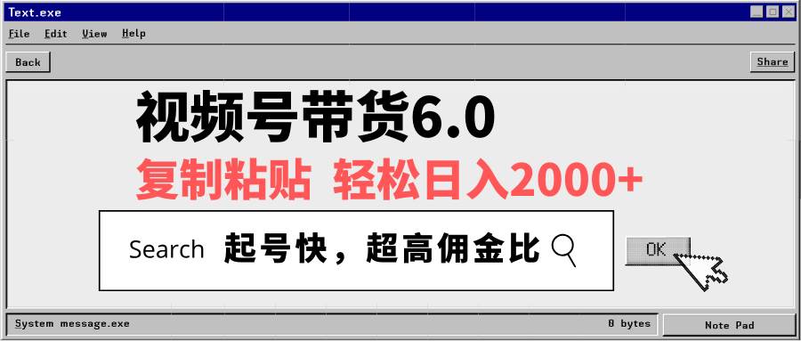（14325期）视频号带货6.0，轻松日入2000+，起号快，复制粘贴即可，超高佣金比-鲲鹏云网创