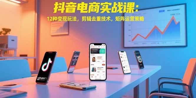 （15478期）抖音电商实战课：12种变现玩法，剪辑去重技术，矩阵运营策略-鲲鹏云网创