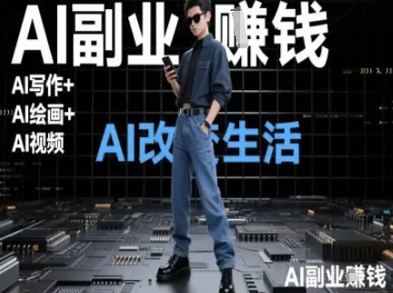 AI改变生活（Ai写作+AI绘画+Ai视频），AI副业挣钱-鲲鹏云网创