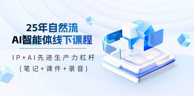 （14294期）25年自然流AI智能体线下课程，IP+AI先进生产力杠杆(笔记+课件+录音)-鲲鹏云网创