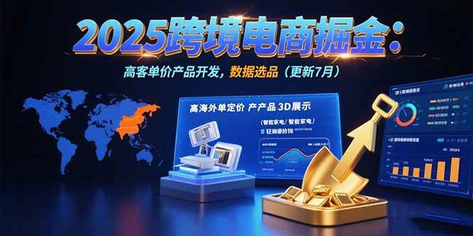 （15512期）2025跨境电商掘金：蓝海市场定位，高客单价产品开发，数据选品(更新7月)-鲲鹏云网创