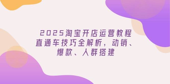 （14389期）2025淘宝开店运营教程更新，直通车技巧全解析，动销、爆款、人群搭建-鲲鹏云网创