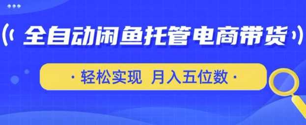 全自动闲鱼托管式电商带货，只需一部安卓手机和一个闲鱼号，轻松实现月入五位数【揭秘】-鲲鹏云网创