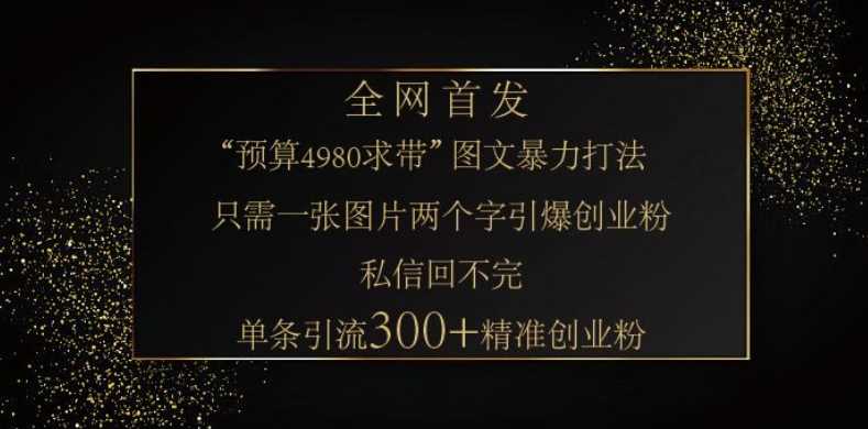 小红书神奇图片引流法，只需一张图，就能单条笔记凭借此方法，轻松引流 300 + 精准创业粉-鲲鹏云网创