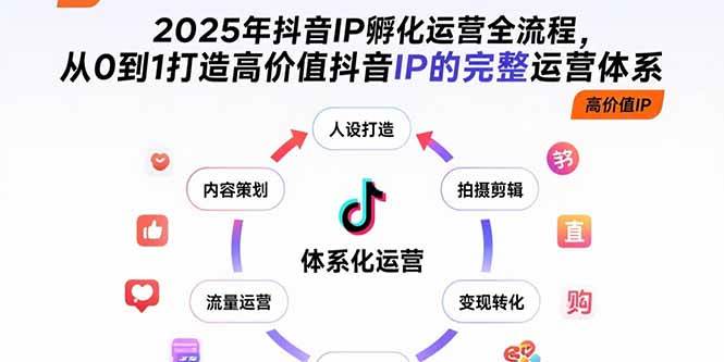 （15610期）2025年抖音IP孵化运营全流程，从0到1打造高价值抖音IP的完整运营体系-鲲鹏云网创