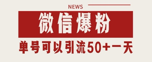微信爆粉，私域暴力引流打法日引千粉 单号日进50+【揭秘】-鲲鹏云网创